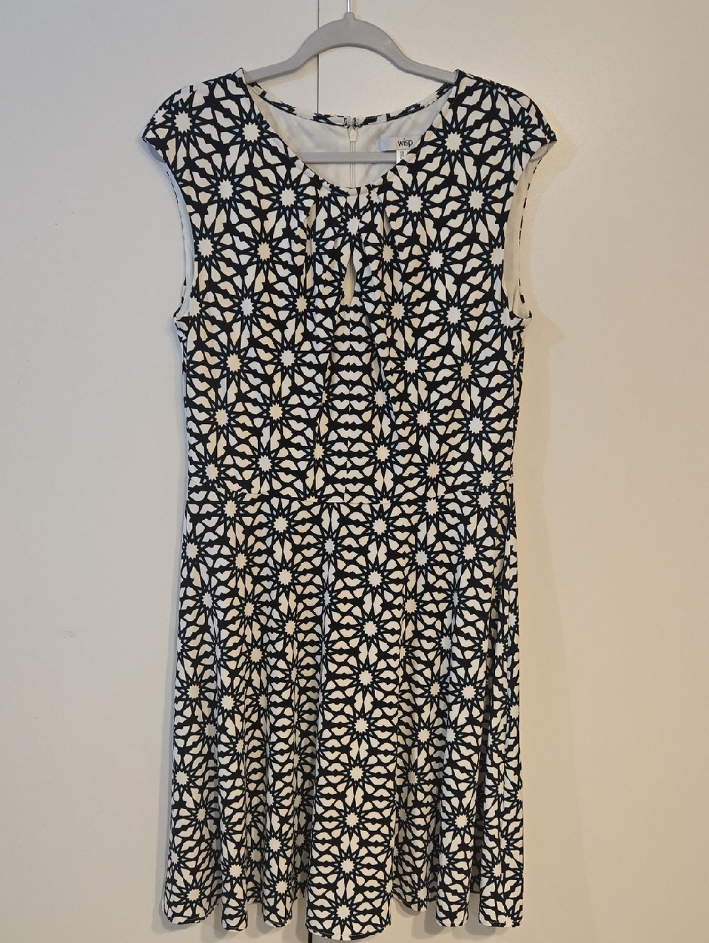 White & Black Patterned Midi Dress - W5